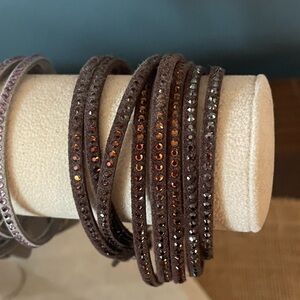 Brown Crystal Wrap Bracelet